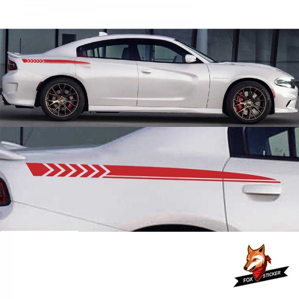 Vinyl Car Classic Body Sticker Decal Side Sticker Decal Stripes for Dodge Charger 2012 2013 2014 2015 6.2L Vent TURBO Car
